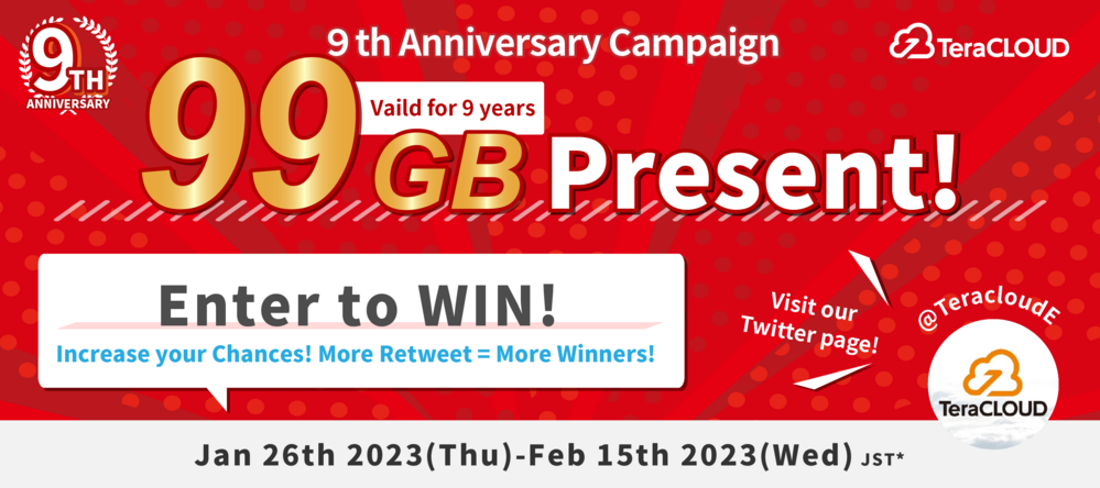 99GB for 9 years Raffle!