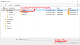 Select the directory Select the directory