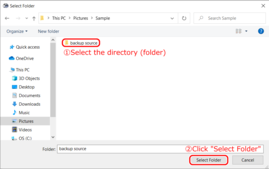 Select the directory Select the directory