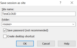 WinSCP Step 4. Set the session name, click ok.png WinSCP Step 4. Set the session name, click ok.png