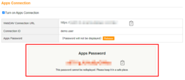 A new password appears