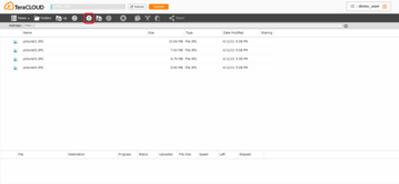 Click the "Upload" icon in the toolbar