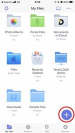 Select destination by Tapping the "+" icon