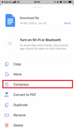 Tap "Compress"
