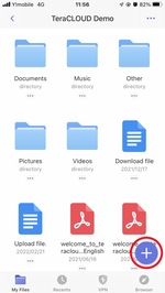 Tap the "+" icon