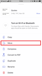Select "Move" from the menu