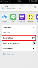 Choose destination and click "Save to Files" Choose destination and click "Save to Files"