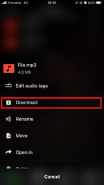 Tap "Download". The "Download" option can be found in the "..." icon. Tap "Download". The "Download" option can be found in the "..." icon.