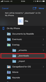 Select the new location Select the new location