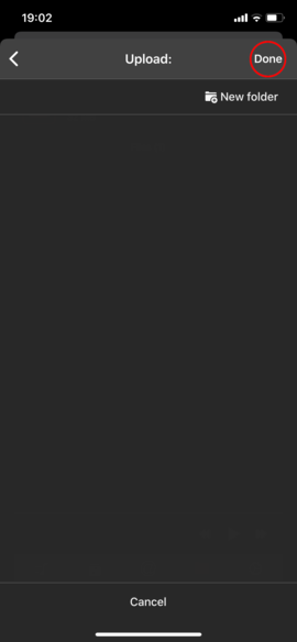 Choose upload destination