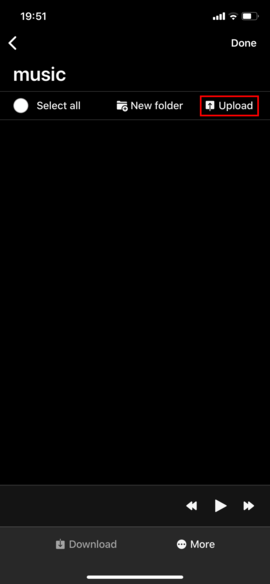 Tap "Upload"