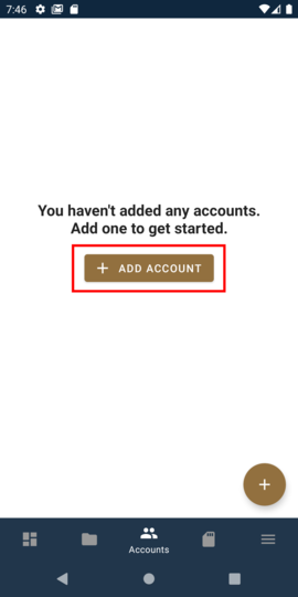 Tap ADD ACCOUNT