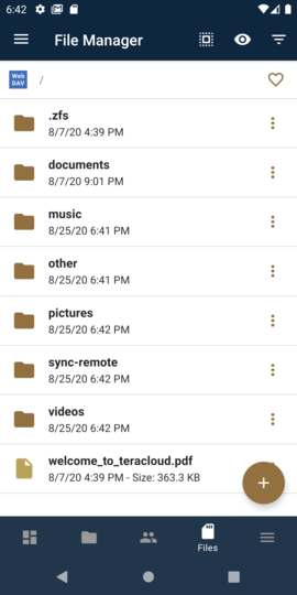 View your InfiniCLOUD files