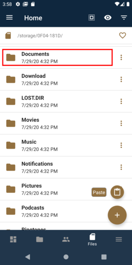 Open the destination folder