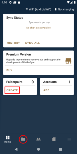 Select "Folderpairs"