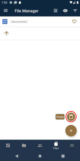 Tap the Paste icon