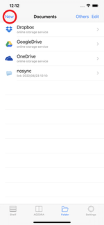 Tap "New" from the upper left corner of the screen