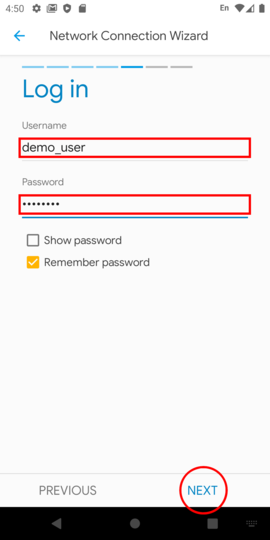 Enter the required credentials Enter the required credentials