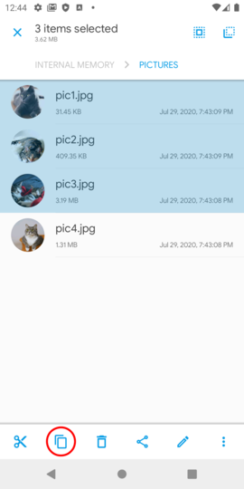 Select the local files Select the local files