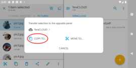 Transfer the file with drag & drop Transfer the file with drag & drop