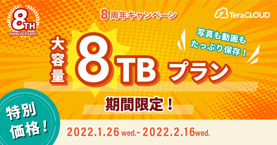 期間限定8TBプラン