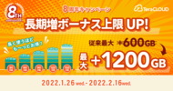 キャンペーン/長期増ボーナス上限UPキャンペーン